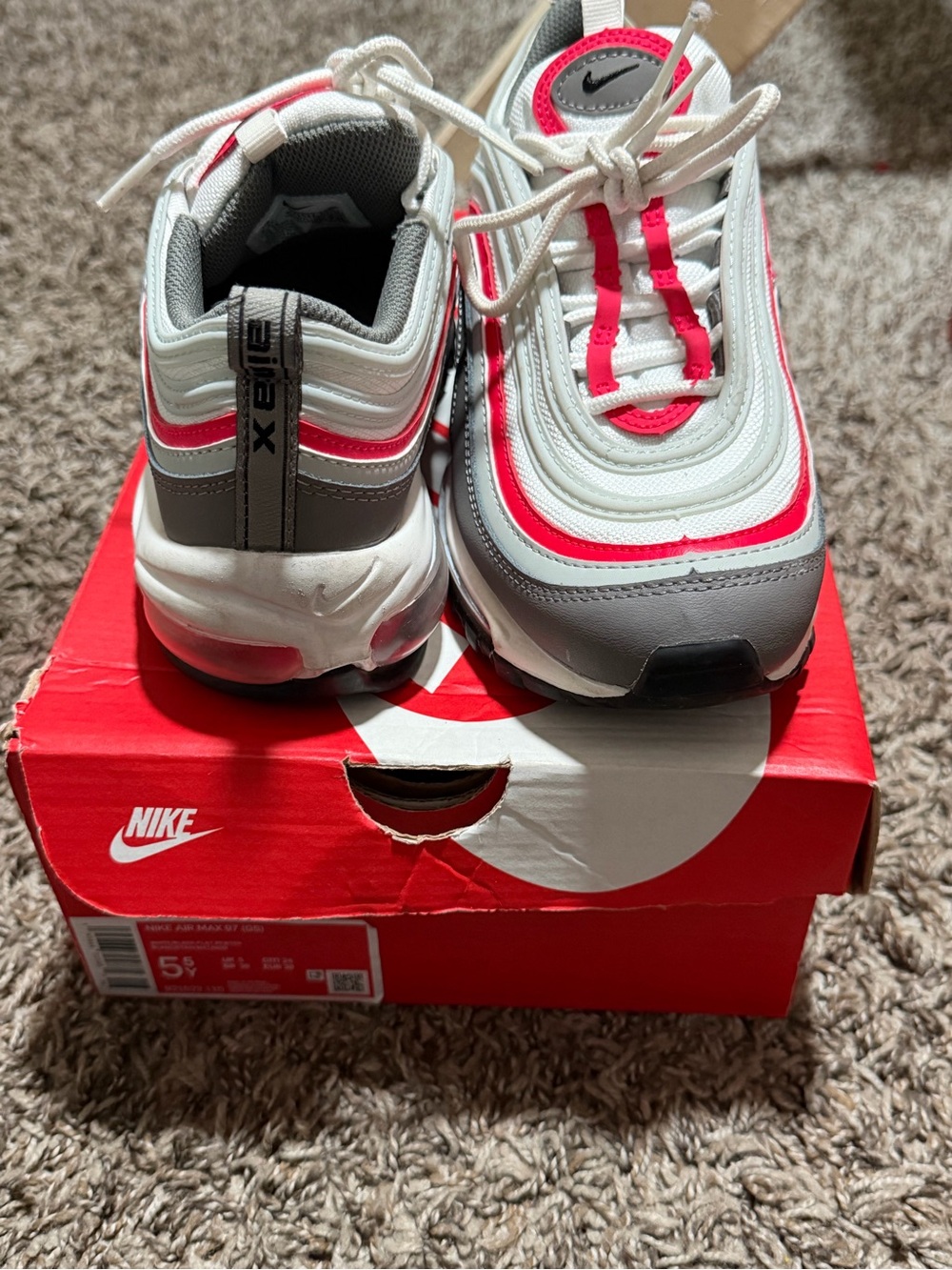 Nike Kids Air Max 97 - White, Gray & Pink